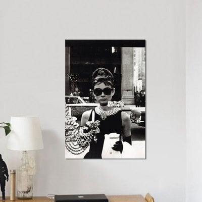 Radio Days 'Breakfast at Tiffany's Series: Audrey Hepburn As Seen Through Tiffany's Storefront Window' Photographic Print on Canvas - Image 0