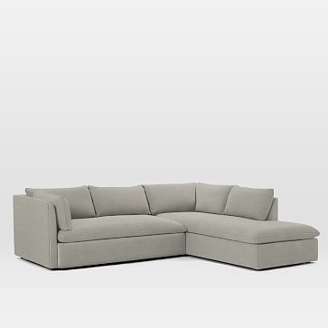 Shelter Sectional Set 01: LA Sofa, RA Bumper Chaise, Poly, Twill, Dove - Image 0