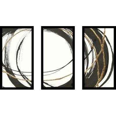 'Gilded Enso II' Acrylic Painting Print Multi-Piece Image on Glass - Image 0