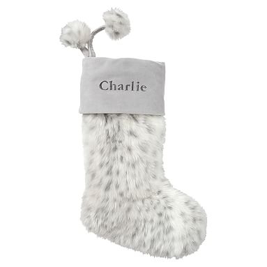 Gray Leopard Faux-Fur Stocking - Image 0