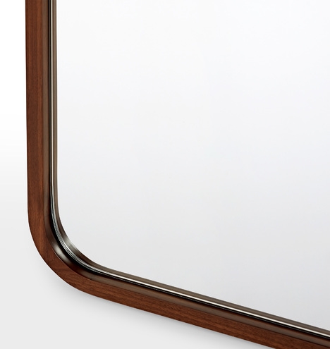 Solid Walnut Rounded Floor Mirror - Image 5