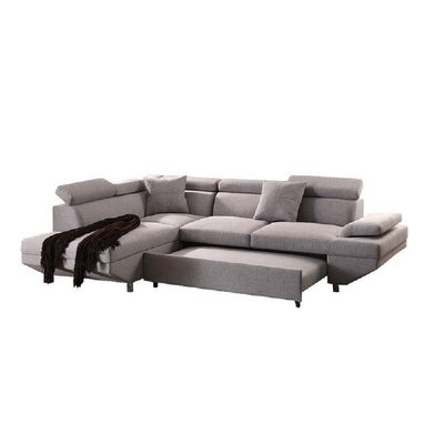 Sectional Sofa With Sleeper In Gray - Image 0