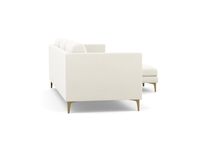 Oliver Sectionals with Ivory Fabric with right facing chaise and Brass Plated legs - Image 2
