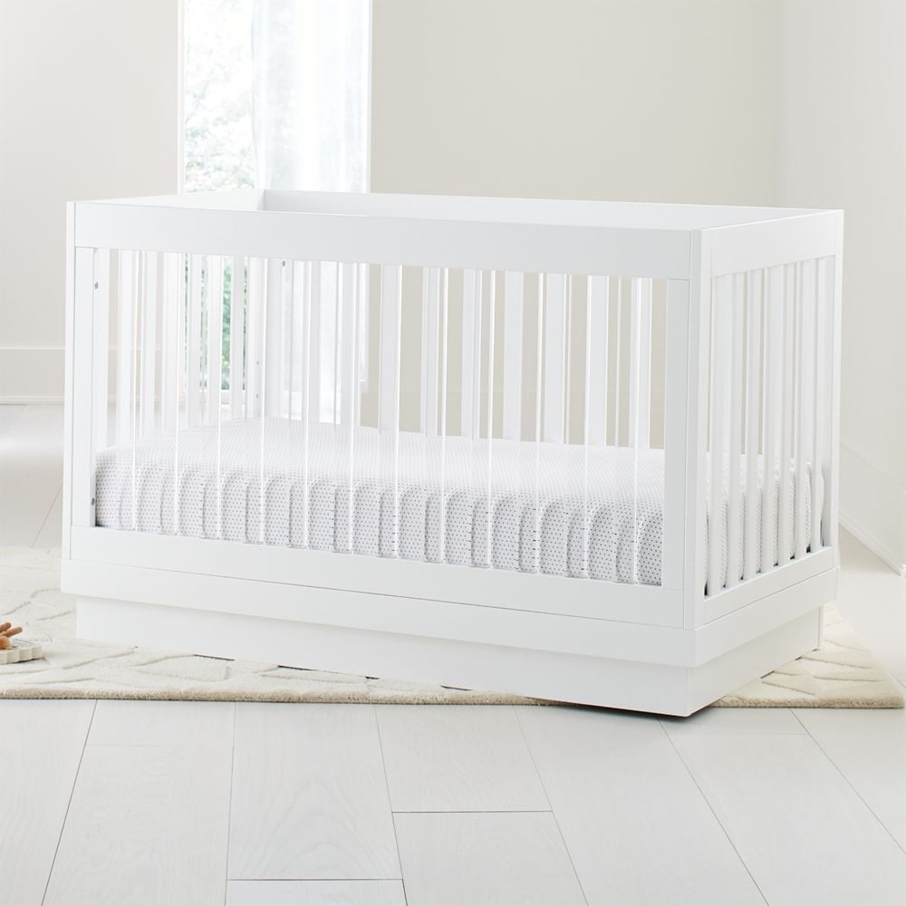 Babyletto Harlow Acrylic and White 3-in-1 Convertible Crib - Image 0