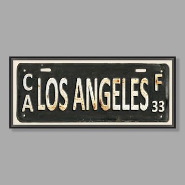 Framed Los Angeles City Sign Print, 33"x14" - Image 0