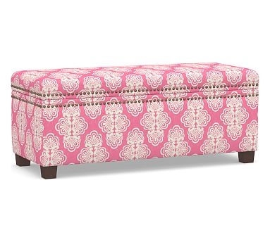 Tamsen Upholstered Storage Bench, Lilly Pulitzer Shell We Hotty Pink - Image 0