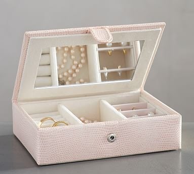 Mckenna Leather Travel Jewelry Box - Blush - Image 0
