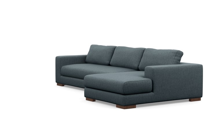 Henry Right Sectional with Blue Rain Fabric, extended chaise, and Oiled Walnut legs - Image 4