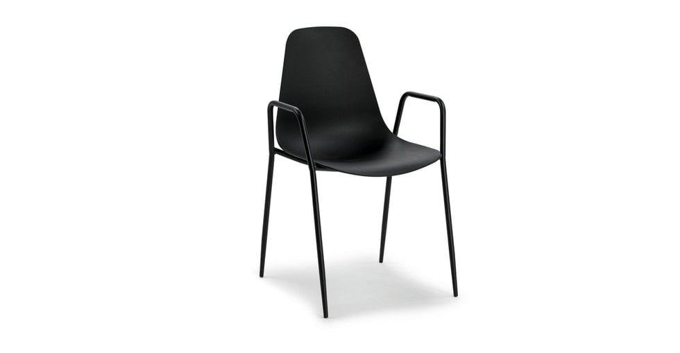 Svelti Pure Black Stackable Dining Armchair - Image 0