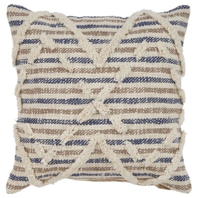 Glenna Textured Stripe Cotton Throw Pillow - Image 0
