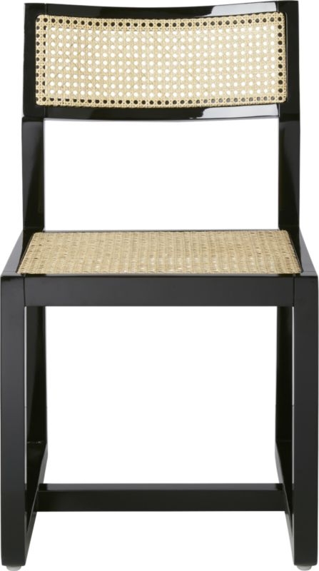 Makan Black Wood and Cane Chair - Image 3