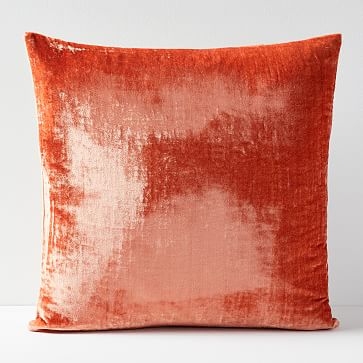 Lush Velvet Pillow Cover, Orange Brick, 20"x20" - Image 0