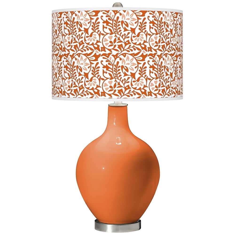 Color Plus Ovo 28 1/2" High Gardenia Shade Celosia Orange Table Lamp - Image 0