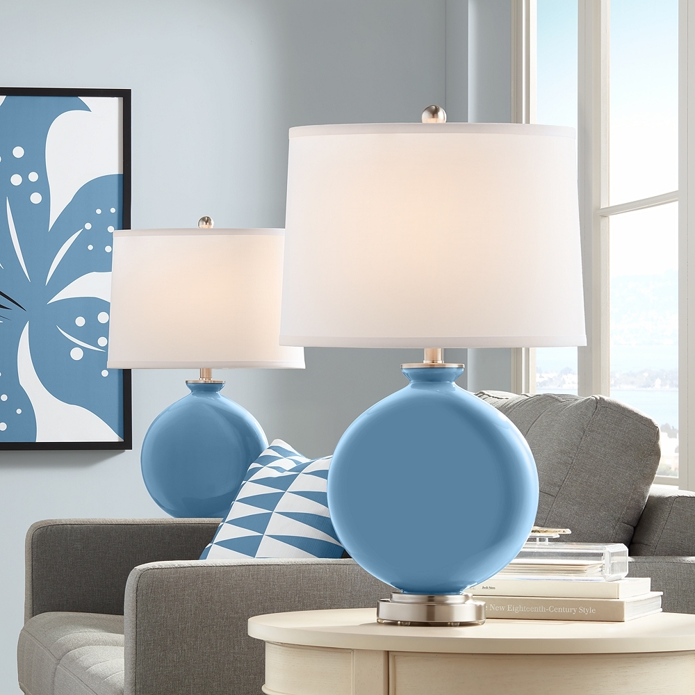 Color Plus Carrie 26 1/2" Modern Secure Blue Table Lamps Set of 2 - Image 0