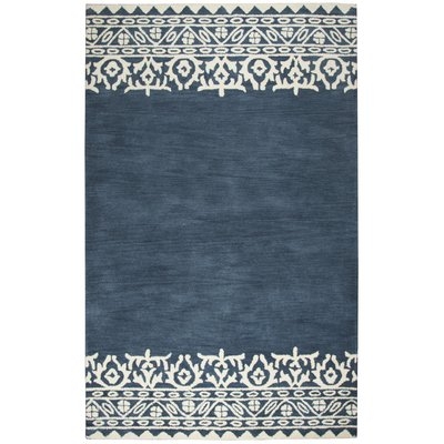 Vivian Geometric Hand-Tufted Wool Blue/Ivory Area Rug - Image 0