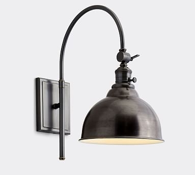 Metal Bell Bronze Hood with Bronze Classic Arc Sconce - Image 0