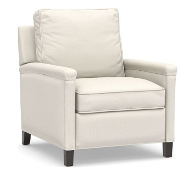 Tyler Square Arm Upholstered Recliner without Nailheads, Polyester Wrapped Cushions, Performance Heathered Tweed Ivory - Image 0