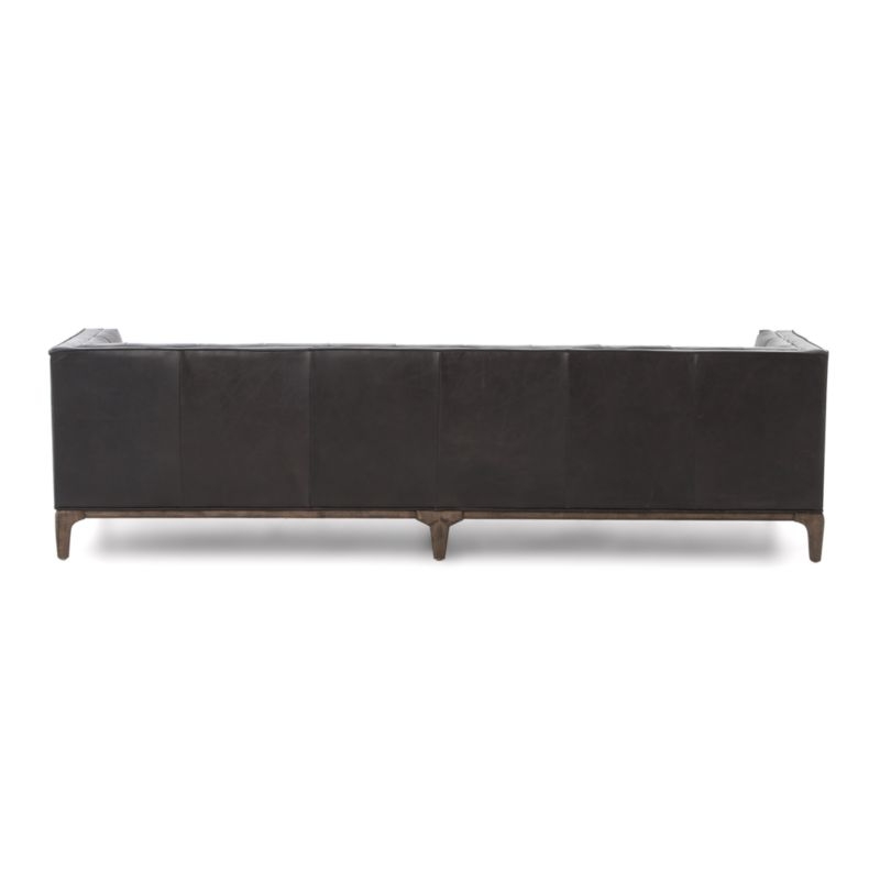 Byrdie Black Leather Modern Tufted Sofa - Image 5