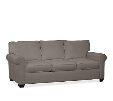 Buchanan Roll Arm Upholstered Sofa 87", Polyester Wrapped Cushions, Twill Metal Gray - Image 3