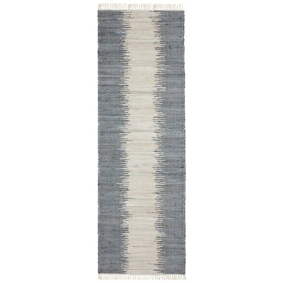 Bruges Jagged Handmade-Flatweave Cotton Gray/White Area Rug - Image 0