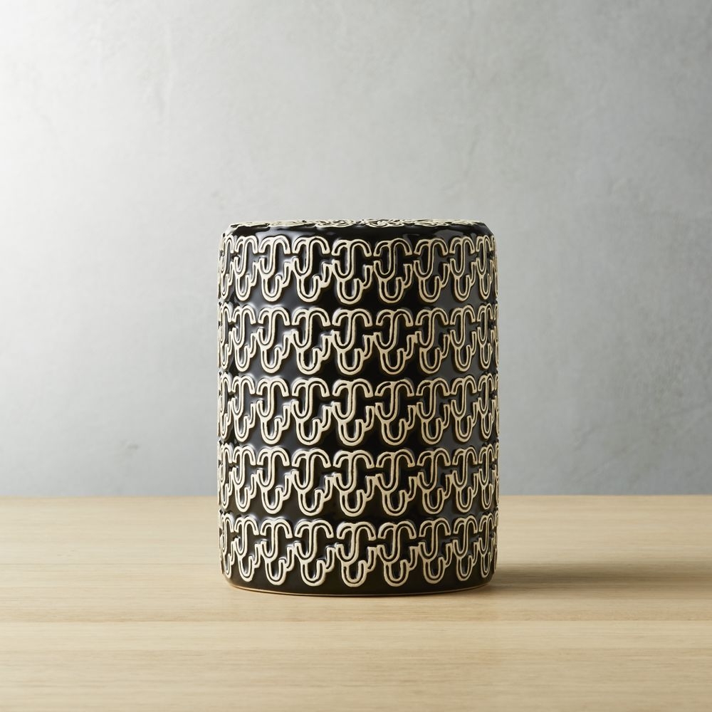 Bond Black and White Ceramic Vase - Image 0