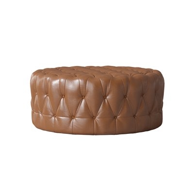 Leather Cocktail Ottoman - Image 0