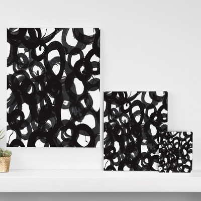 'Kent Youngstom Black Circles' Painting Print on Wrapped Canvas - Image 0