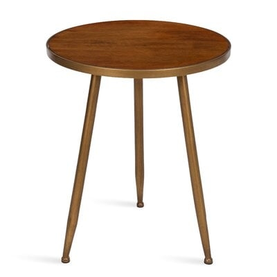 Giovani 3-Legged Round Wood and Metal End Table - Image 0