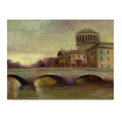 'Liffey River Ireland' Acrylic Painting Print on Wrapped Canvas - Image 0