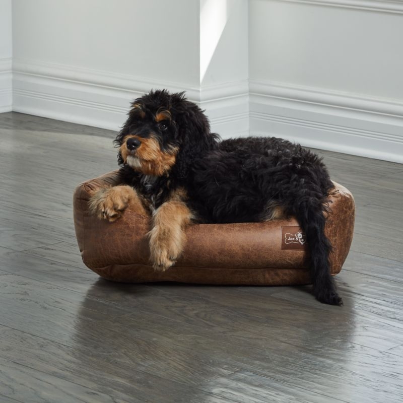 Napper Faux Leather Vintage Large Dog Bed - Image 1