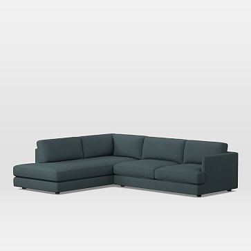 Haven Sectional Set 02: Right Arm Sofa, Left Arm Terminal Chaise, Poly, Heathered Tweed, Marine - Image 0