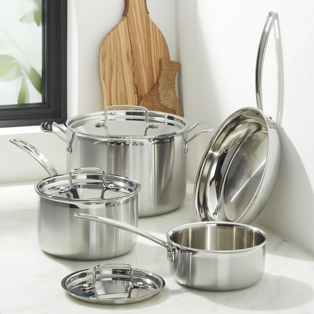 Cuisinart ® MultiClad Pro™ 7-piece Tri-Ply Stainless Steel Cookware Set - Image 0