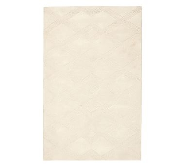 Chase Textured Hand Tufted Wool Rug, 9 x 12', Ivory - Image 0
