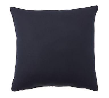 Sunbrella(R), Contrast Piped Solid Outdoor Pillow, 18", Navy - Image 1