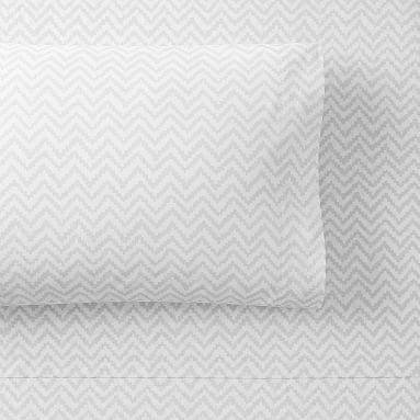 Chevron Organic Sheet Set, Twin/Twin XL, Light Gray - Image 0