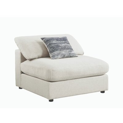 Rinker Fabric Upholstered Wooden Armless Slipper Chair - Image 0