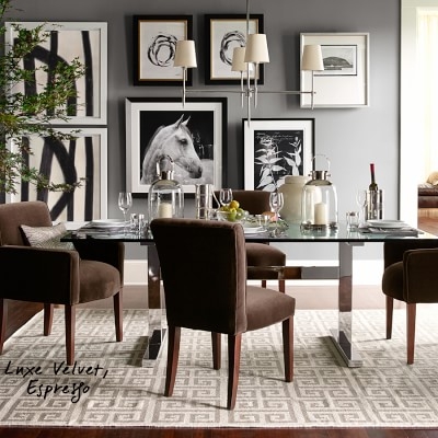 Fitzgerald Dining Armchair, Perennials Performance Basketweave, Charcoal, Heritage Grey Leg - Image 5