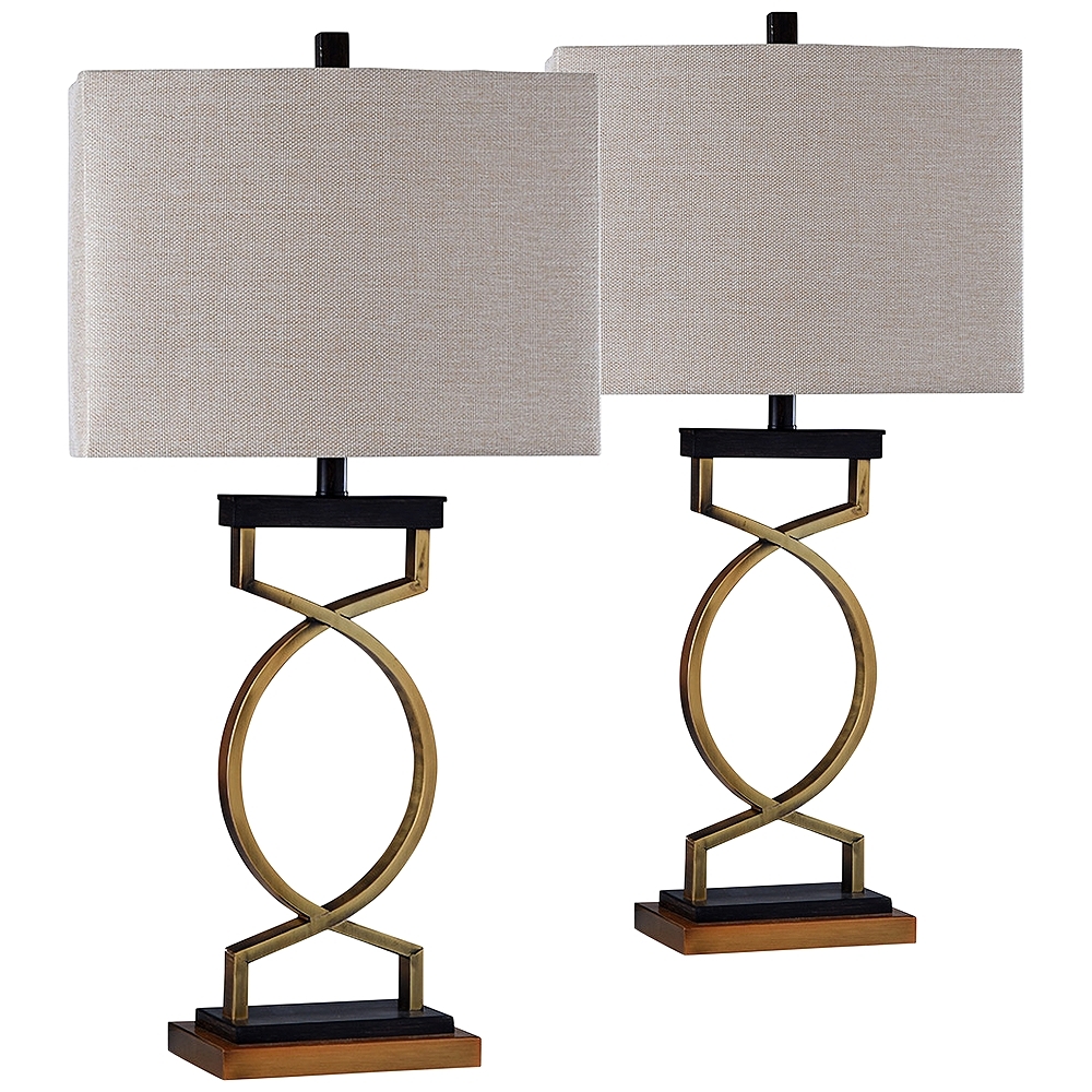 Cartland Gold and Black Metal Table Lamp Set of 2 - Style # 61F32 - Image 0
