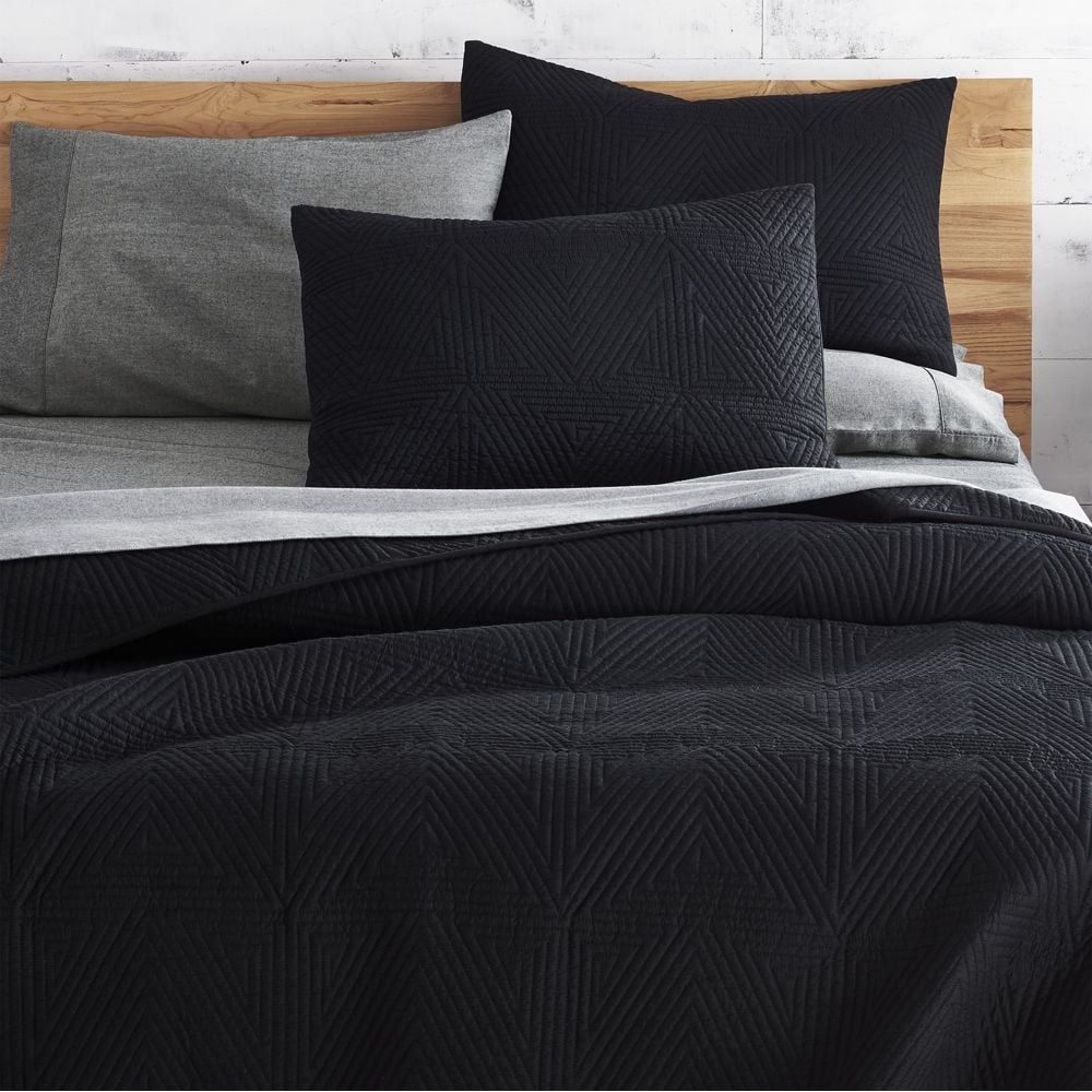 Triangle Black Coverlet Full/Queen - Image 0