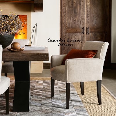 Fitzgerald Dining Armchair, Pebbled Leather, White, Ebony Leg - Image 3