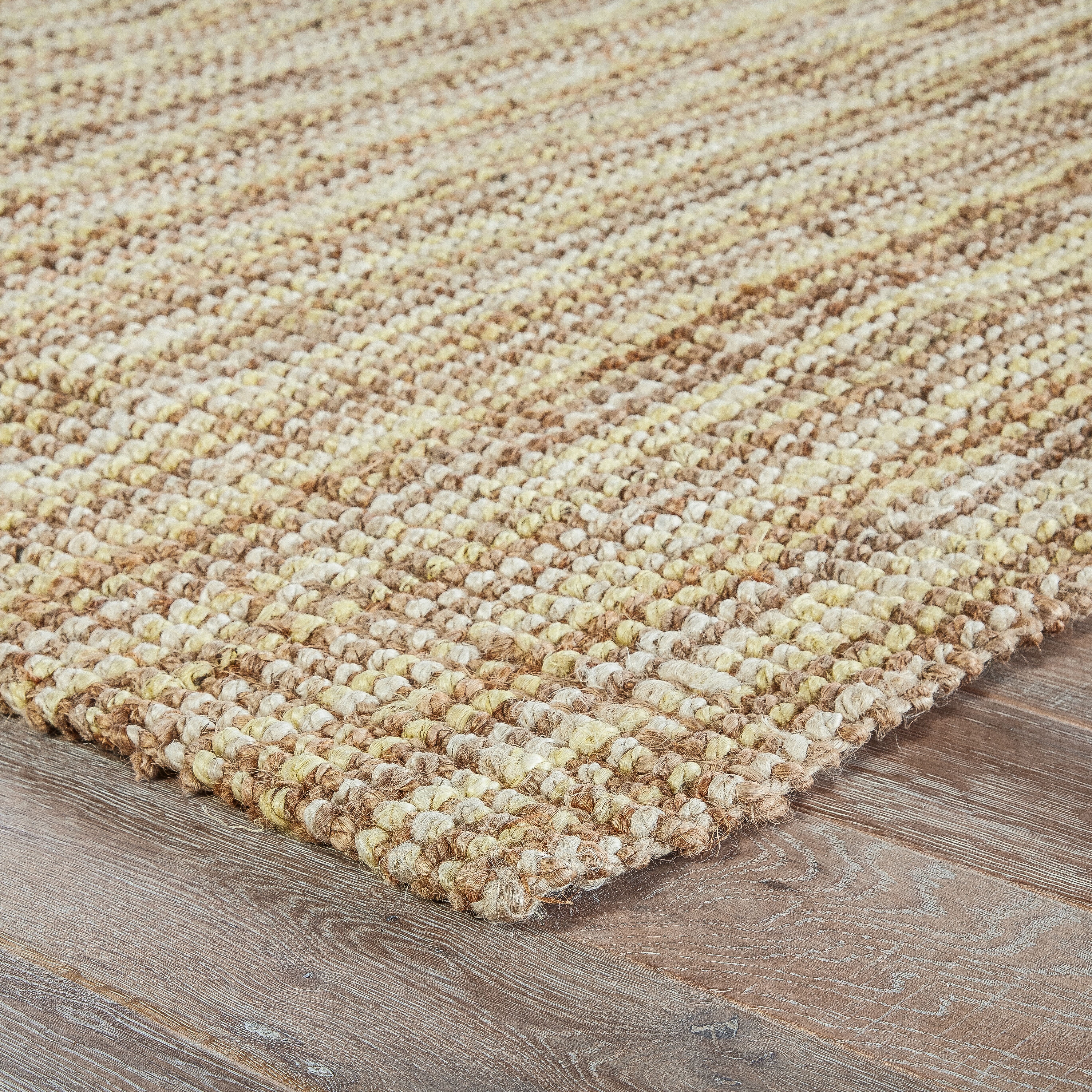 Marvy Natural Solid Beige/ White Area Rug (8' X 10') - Image 1