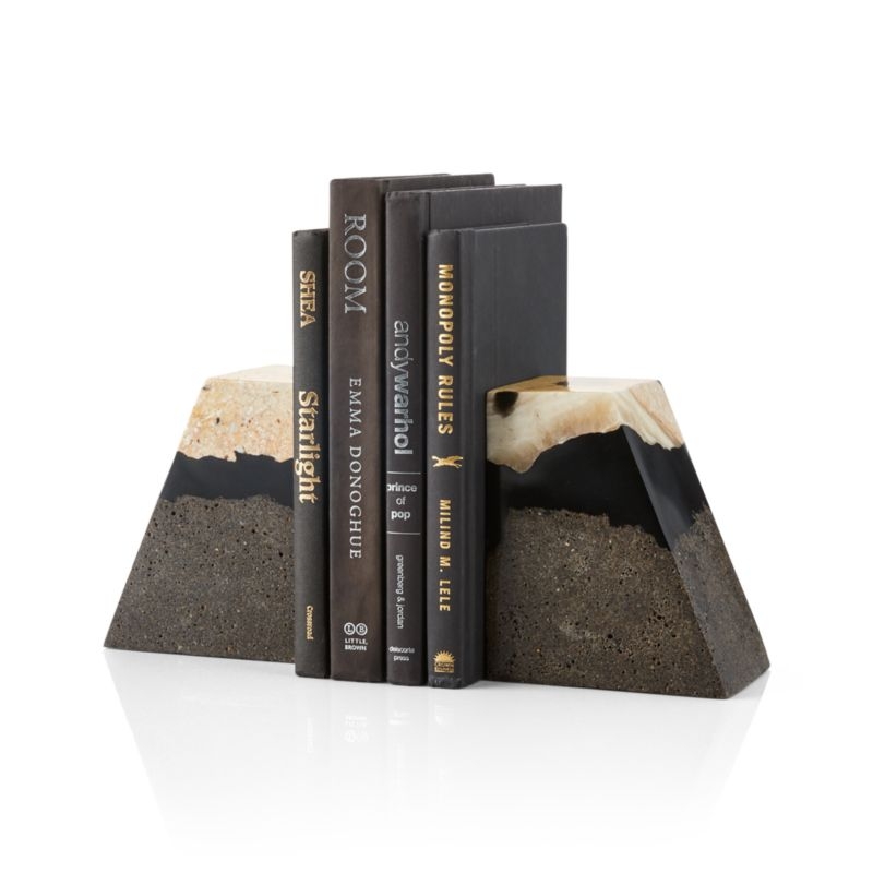 Lava Resin Stone Bookends, Set of 2 - Image 2