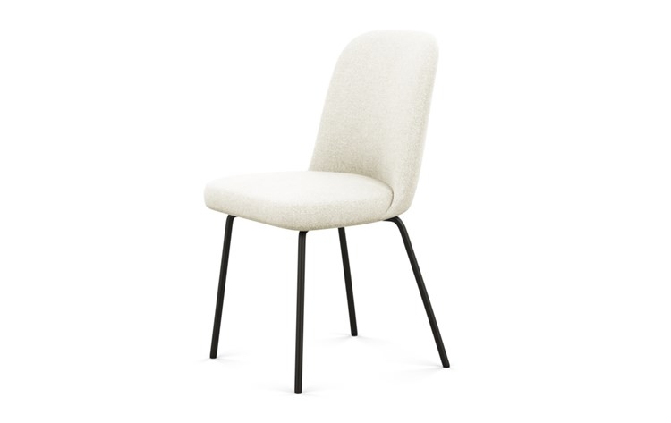 Dylan Dining Chair with Vanilla Fabric and Matte Black legs - Image 4