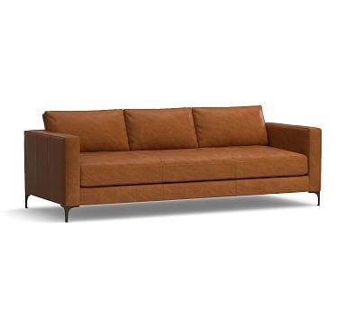 Jake Leather Grand Sofa, Polyester Wrapped Cushions, Vintage Caramel - Image 2
