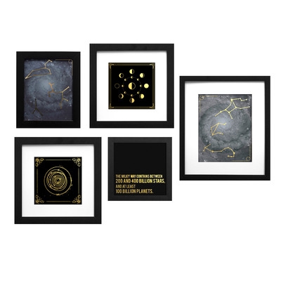 Astrology Collage" 5 Piece Framed Graphic Art Set - Image 0