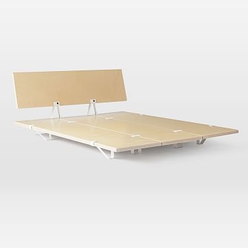 Birch Platform Bed + Headboard, Queen, White - Image 4