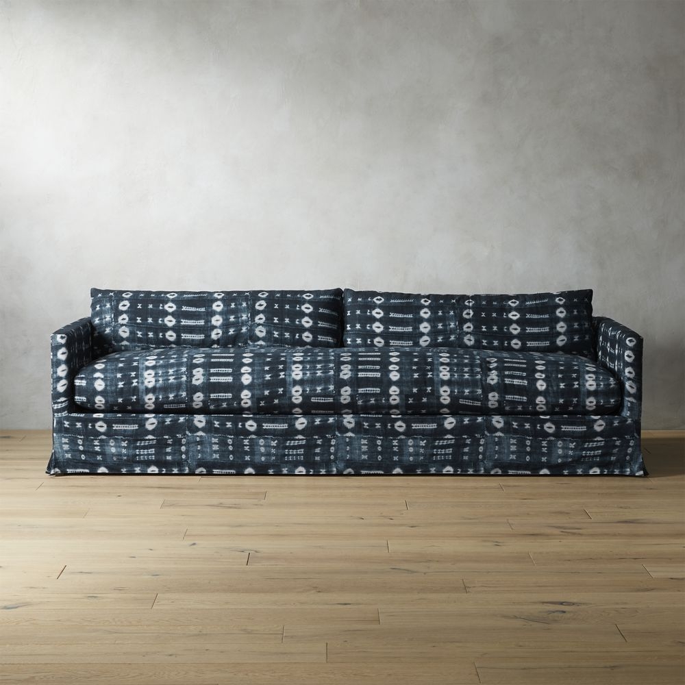 Delphine Indigo Mudcloth Slipcover Sofa - Image 0