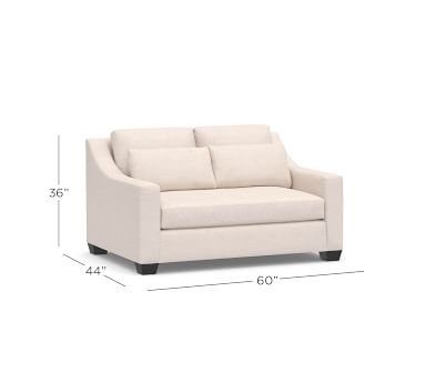 York Slope Arm Upholstered Deep Seat Grand Sofa 95" 3-Seater, Down Blend Wrapped Cushions, Performance Slub Cotton White - Image 2
