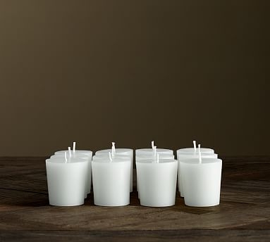 Unscented Votive Candles, Set of 12 - White - Image 0
