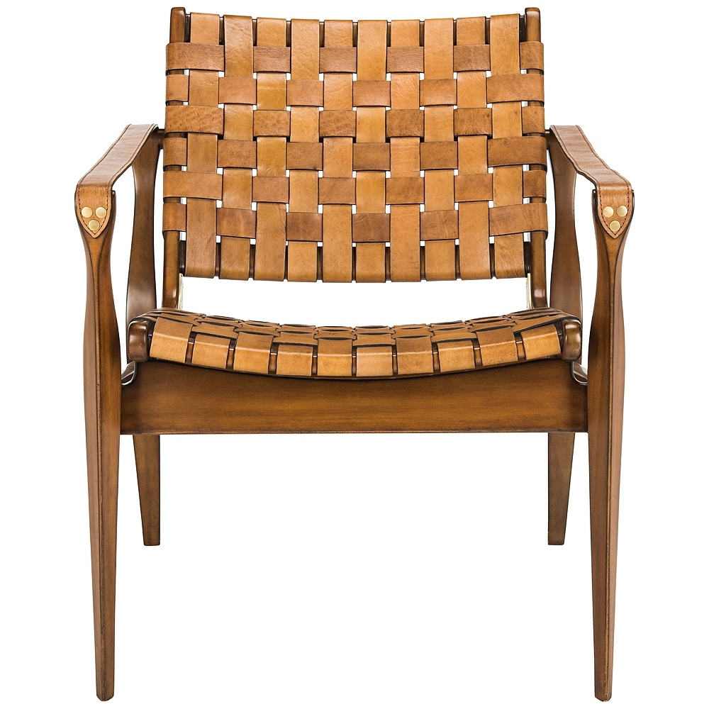 Safavieh Dilan Safari Woven Leather Straps Armchair - Style # 67X54 - Image 0